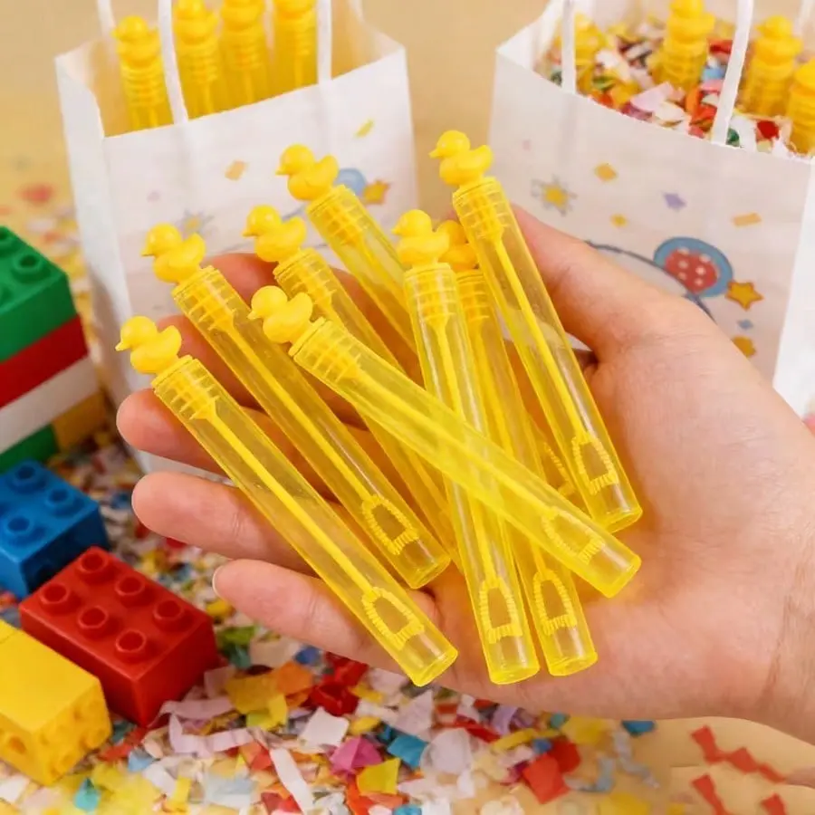 24/12/6pcs Mini Duck Bubble Sticks, Bubble Wands, no liquid, party gift, outdoor entertainment item, classroom reward item, Easter gift box filler, carnival prize, Magic Bubble Stick