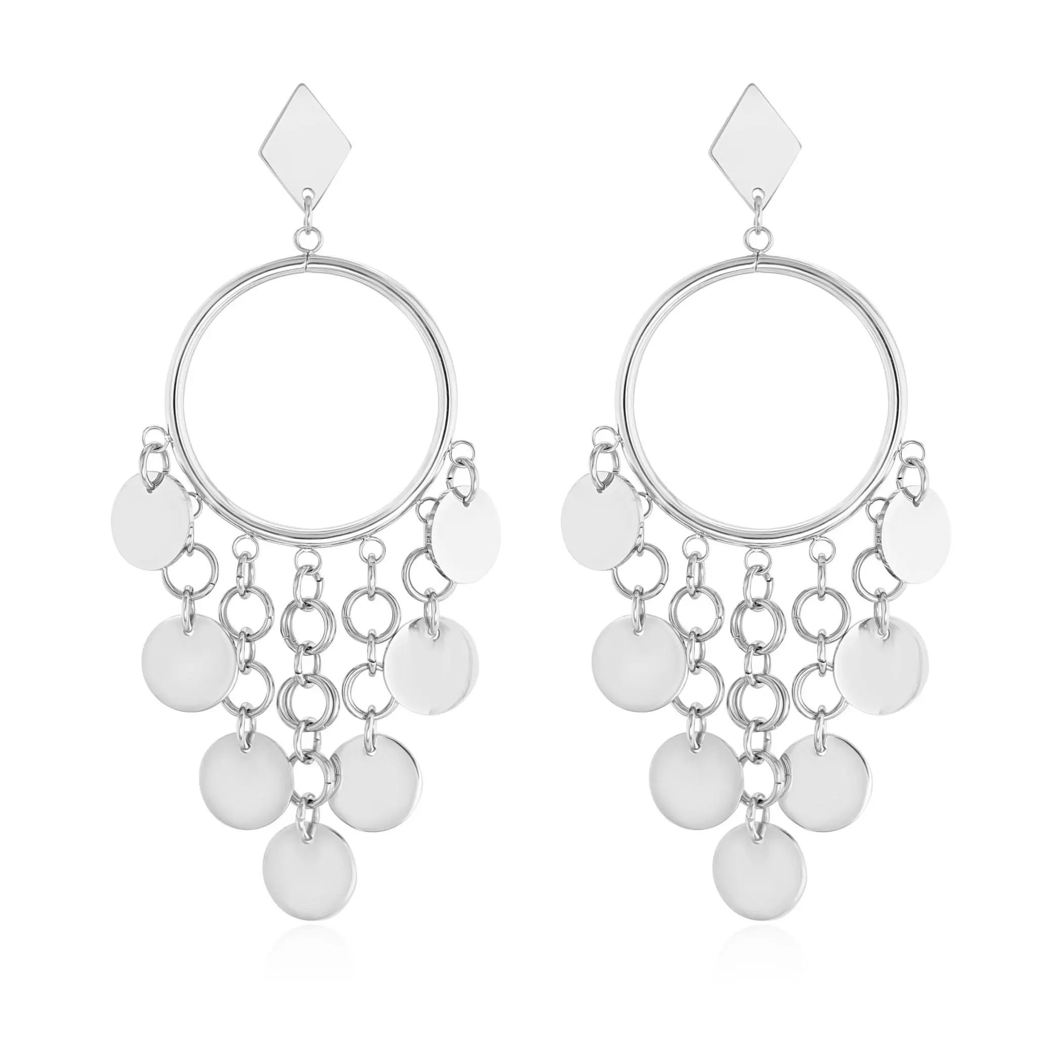 Steel by Design Mirror Finish Drop Earrings