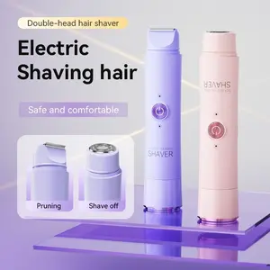 Two-In-One Electric Hair Removal Kit, USB Rechargeable Women's Trimmer, Bikini Line and Underarm Epilator, Safety Shaver, Ideal Gift for Her