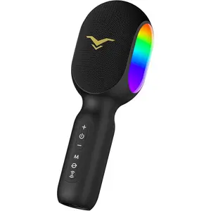 Karaoke Microphone, 5-in-1 Portable Handheld Mic with LED Lights, Supports  Karaoke Duets, Karaoke Mic Speaker Machine for Adults   Party Birthday (Black)