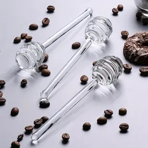 1pc/3pcs Household Clear Glass Honey Stir Bar, Creative Juice Stirring Honey Sticks, Glass Honey Stirring Stick, Honey Picking Stick, Jam Stick, for Home Kitchen Dessert Shop, Kitchen Supplies, Honey Jar Accessories