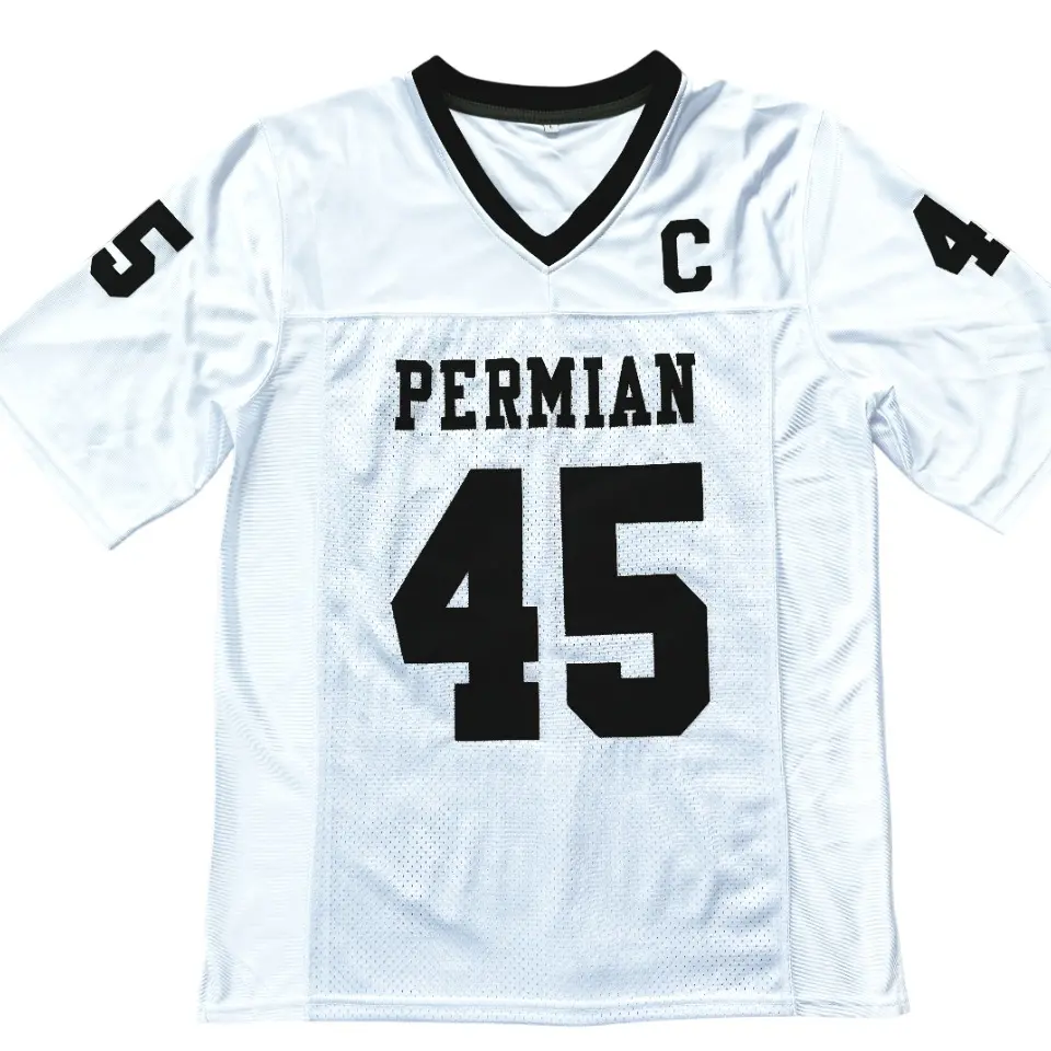 [FallFreshness] Boobie Miles Jersey 45 Permian Friday Night Lights Football Jersey White Black S-XXXL 100% Polyester V-Neck Quick-Drying Mesh Fabric