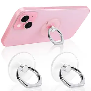 2 Pack SOITPOP Cell Phone Ring Holder, Transparent Ring Holder 360°Rotation Finger Ring Stand, Phone Kickstand Compatible with Most of Phones, Tablet and Case