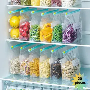 20 Pieces Food Freshness Storage Bags for Refrigerator Organization and Preservation