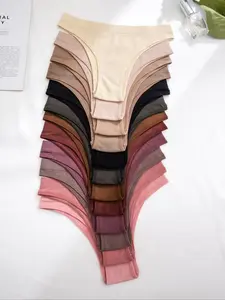 Women's Seamless Smooth Triangle Underwear Panties Set, 12 Pcs, Underwear Sets, Multi-Color Options, Fitted, Simple and Elegant, Fresh and Unique, Daily Use, Winter Best Choice