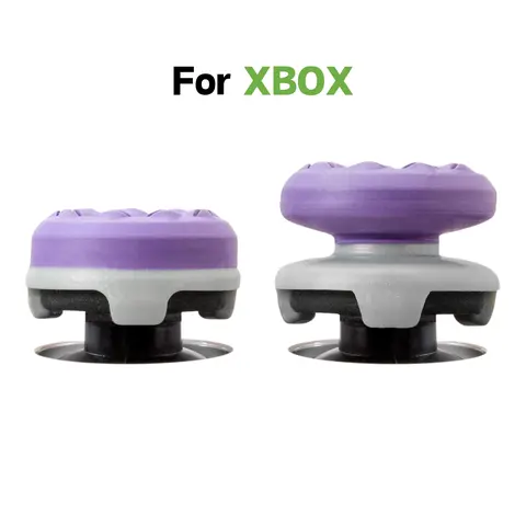 Purple Rubber Thumbstick Set for Xbox Gaming Controller - Console Accessories Joystick, Direct Mount, 1 High-Rise/1 Mid-Rise (6.5mm Mixed Heights), Textured Anti-Slip Grip, Original Stick Protection, Aim Boost Control, Action Games Comfort Fit Enhancer