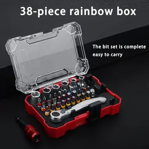 38pcs Precision Screwdriver Set, Multipurpose Screwdriver Kit, Screwdriver Combo with Multi-Function Screwdrivers, Sockets, and Ratchet Wrenches, Ideal for Computer, Phone, Glasses Repair