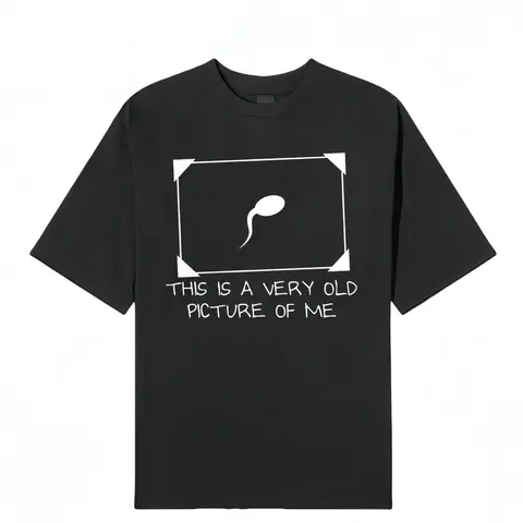 Funny Graphic Round Neck T-Shirt with 'Very Old Picture of Me' Slogan, Unisex Casual Quirky Art Cotton Streetwear, Jeans, Funny Shirts, Shortsleeve, Good Graphic Tees, Casual Fit, Funny Streetwear