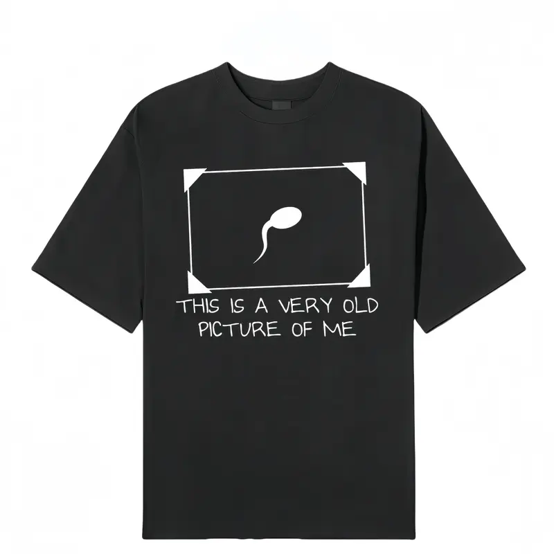 Funny Graphic Round Neck T-Shirt with 'Very Old Picture of Me' Slogan, Unisex Casual Quirky Art Cotton Streetwear, Jeans, Funny Shirts, Shortsleeve, Good Graphic Tees, Casual Fit, Funny Streetwear