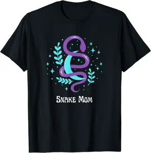 Snake Mom Pet Reptile Women's Cute Snakes Moon Phase T-Shirt - Matthewmatt Shop 81B09Z76P1QW