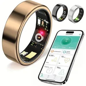 Smart Ring Fitness Tracker with Heart Rate Blood Oxygen Sleep Monitor Waterproof Multi-Functional for Sports and Daily Use Unisex Pure Color Design