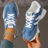 Women's New Thick Sole Casual Shoes, Patchwork Design with Laces, Breathable Anti-Slip Sneakers, Ideal for Outdoor Activities and Daily Commute, Athletic Sneakers
