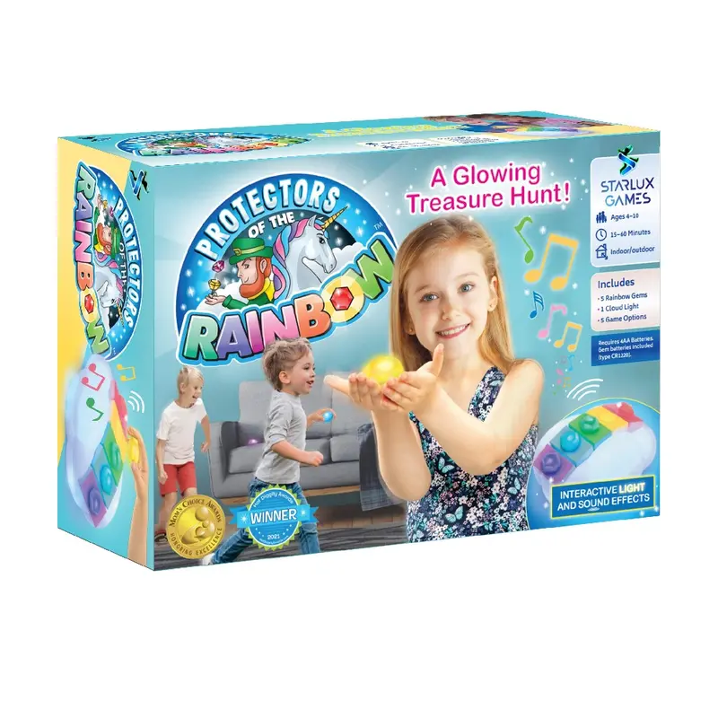 Starlux "Protectors of The Rainbow" Board Game - Hide and Seek Rainbow Toys, Musical Treasure Hunt, Glow-in-the-Dark Outdoor Game, Unicorn & Leprechaun Theme, Ages 4-10