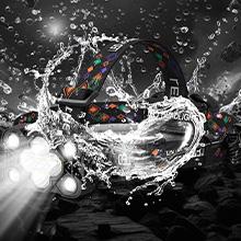 MoKo Rechargeable Headlamp, 3-in-1 2500 High Lumens Head Lamp with 9 LED, 13 Modes IP44 Waterproof LED Headlamp with 3 Color Temps, Running Headlight for Camping, Cycling, Hiking, Fishing, Black Adjustable Flashlight Portable Flashlight