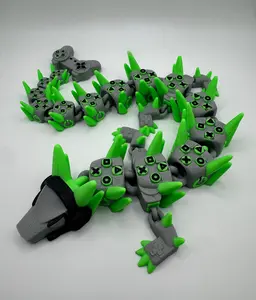 3D Printed Gamer Dragon – Articulated Gaming-Themed Dragon – Available in Standard or Large Size + Girl Gamer Edition
