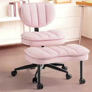 Extra-Wide Plus-Size Cross-Legged Chair – Meditation & Yoga-Friendly, Plush Corduroy Seat, 360° Swivel & Ergonomic Support for Office & Relaxation