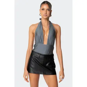 Cele Shiny Gathered Bodysuit