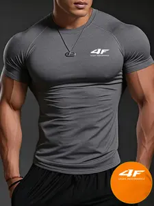 Men's White Tight-fitting Body Shaping Compression Fitness T-Shirt, Available in Black, White, Grey, Navy Blue