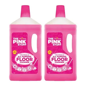 THE PINK STUFF 1l All Purpose Liquid Floor Cleaner Concentrate (2-Pack), Floor Cleaner Concentrate, No-Rinse Cleaner, Adjustable Strength Cleaner, Septic Safe Cleaner, Multi-Room Cleaner, Heavy-Duty All Purpose, Economical Cleaner, Painted Surface Safe.