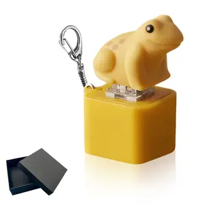 Frog Croaking Fidget Toy,Adults Keyboard Clicker Frog Fidget Toys-Fun Rechargeable Keychain with Colorful Lights, Stress Reliever for Anxiety & Sensory Fun