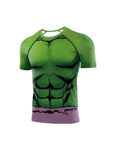 Men's 3D Printed Compression T-shirt Superhero Muscle Fitness Short Sleeve Quick Dry Sport Tee