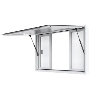 VEVOR 53"x33" Service Window,  Aluminum Food Truck Serving Window with 4 Sliding Panels, Awning Door & Hook, Opens to 85 Degrees for Concession Trailers