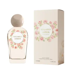 Sugared Amber, Women Perfume, Eau De Parfum (3.4 Fl Oz / 100ml) with vanilla orchid​, whipped amber​, Long Lasting and Luxury Fragrance, Made in USA