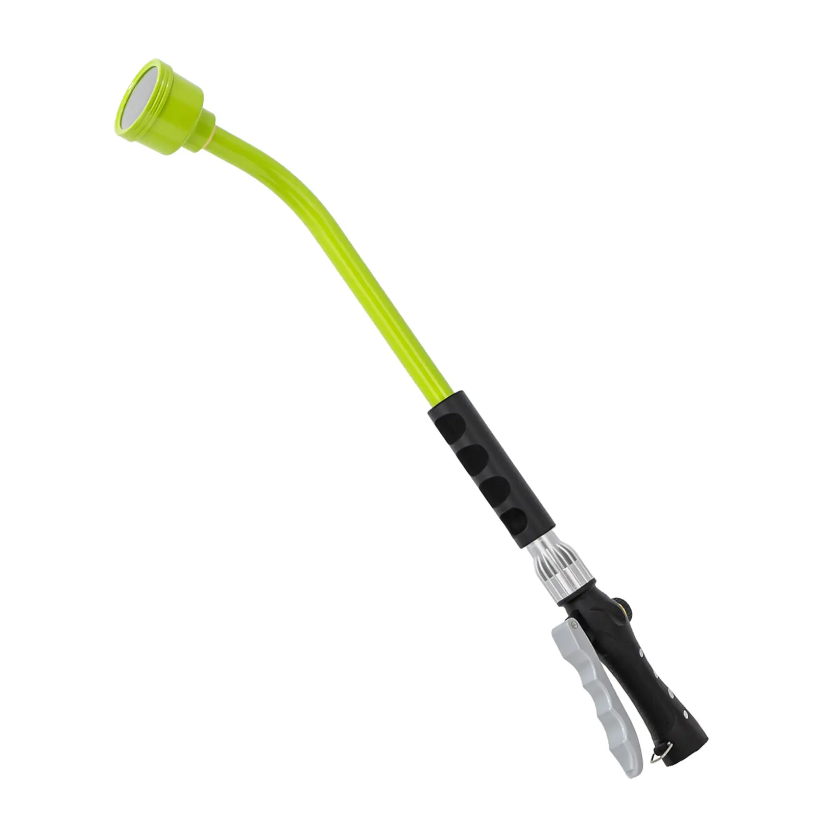 RESTMO Heavy Duty Full Metal 24" Hose Wand - Water-Spraying Watering Equipment with Lockable Front Trigger, Customizable Pressure, Dual Ergonomic Grip, Gentle Soft Shower Sprayer, 24" Tall Reach, Pearl Finish, Fits All Standard Garden Hoses