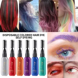 Color Mascara with Comb Disposable Hair Dye Comb Color Highlight Color Mascara Dual-use Mascara Live Streaming
