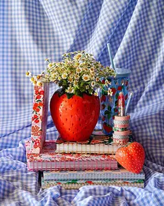 BANDO - Ceramic Vase , Strawberry Fields
