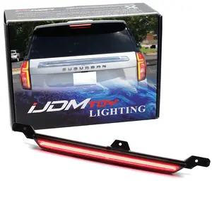 iJDMTOY Black-Out Smoked Len Full LED Strip High Mount Third Brake Light Assembly For Chevrolet 2021-2024 Suburban/Tahoe, GMC Yukon/Yukon XL, Cadillac Escalade