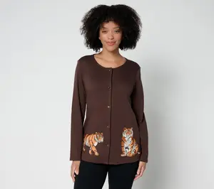 Quacker Factory On the Prowl Snap Front Cardigan