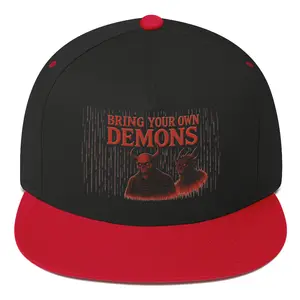 Bring Your Own Demons Flat Bill Hat | Custom Gothic Snapback by CCG Apparel