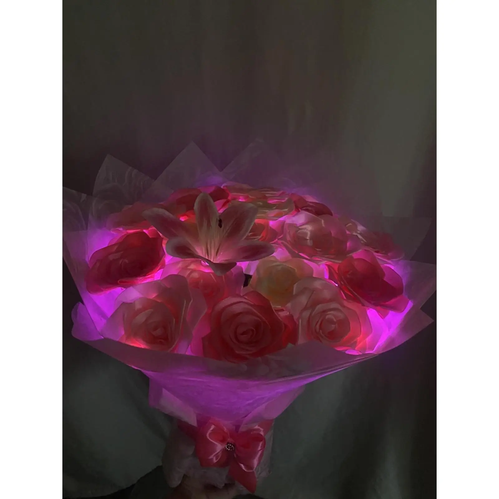 Medium Eternal Bouquet Pink & More with LED Lights - Perfect for Any Occasion