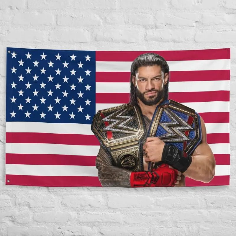Roman Reigns WWE Superstar Rectangular Sports Theme Tapestry, 40x60 in Indoor Wall Art, Tapestry Wall Mural, Wrestling Room Home Decor Supply