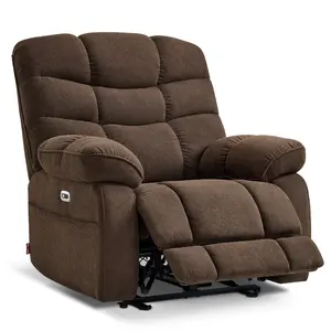 Oversized Power Recliner Chair for Big People, Zero Gravity Power Recliner Chair, USB & Type C Charge Ports, for Living Room, Office, Fabric PR677