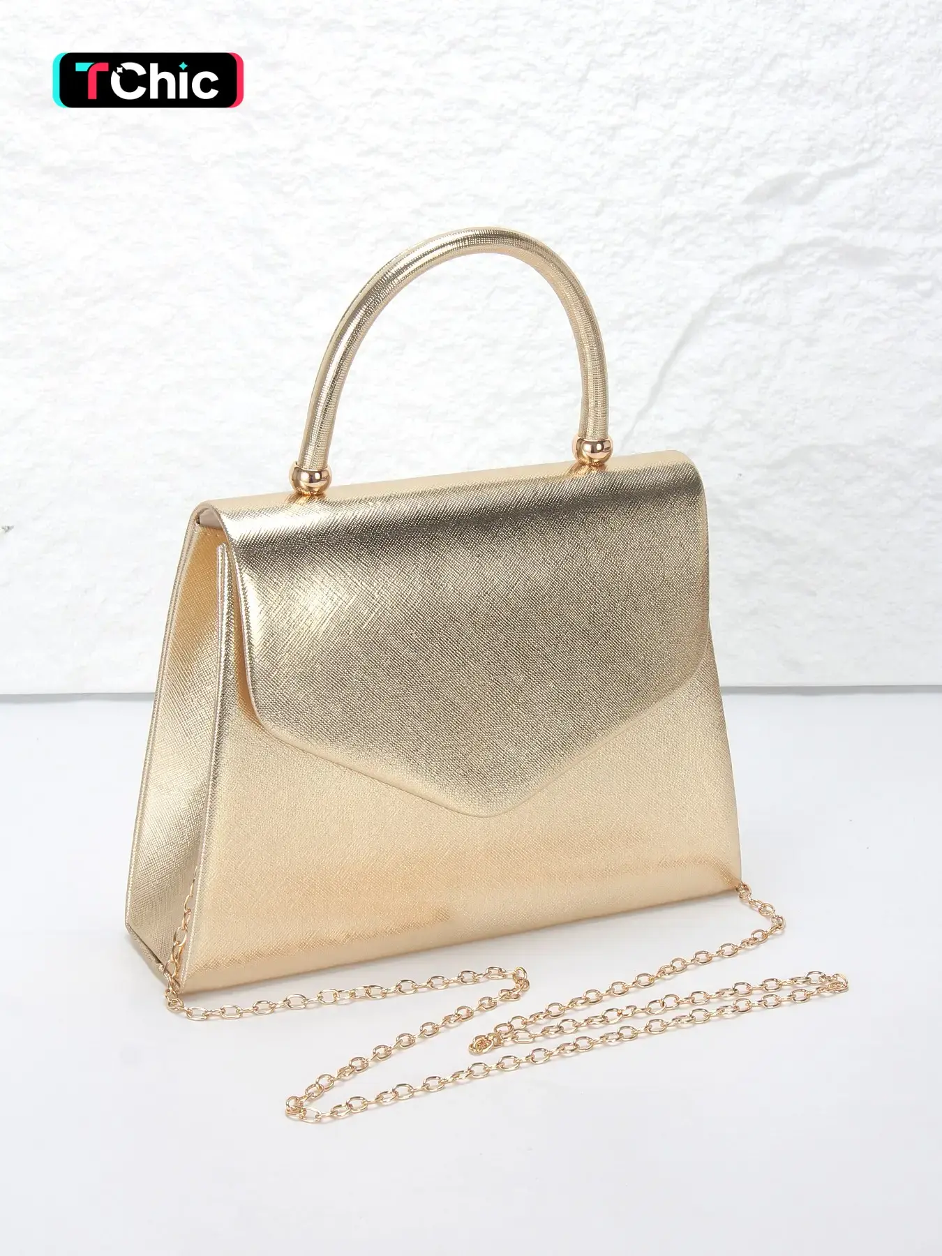 Elegant Metallic Top Handle Handbag for Women, Formal Evening Clutch Bag for Wedding Prom Party, Fashionable Evening Bag, Luxury Crossbody Shoulder Purse, Fashion Elegant Handbag