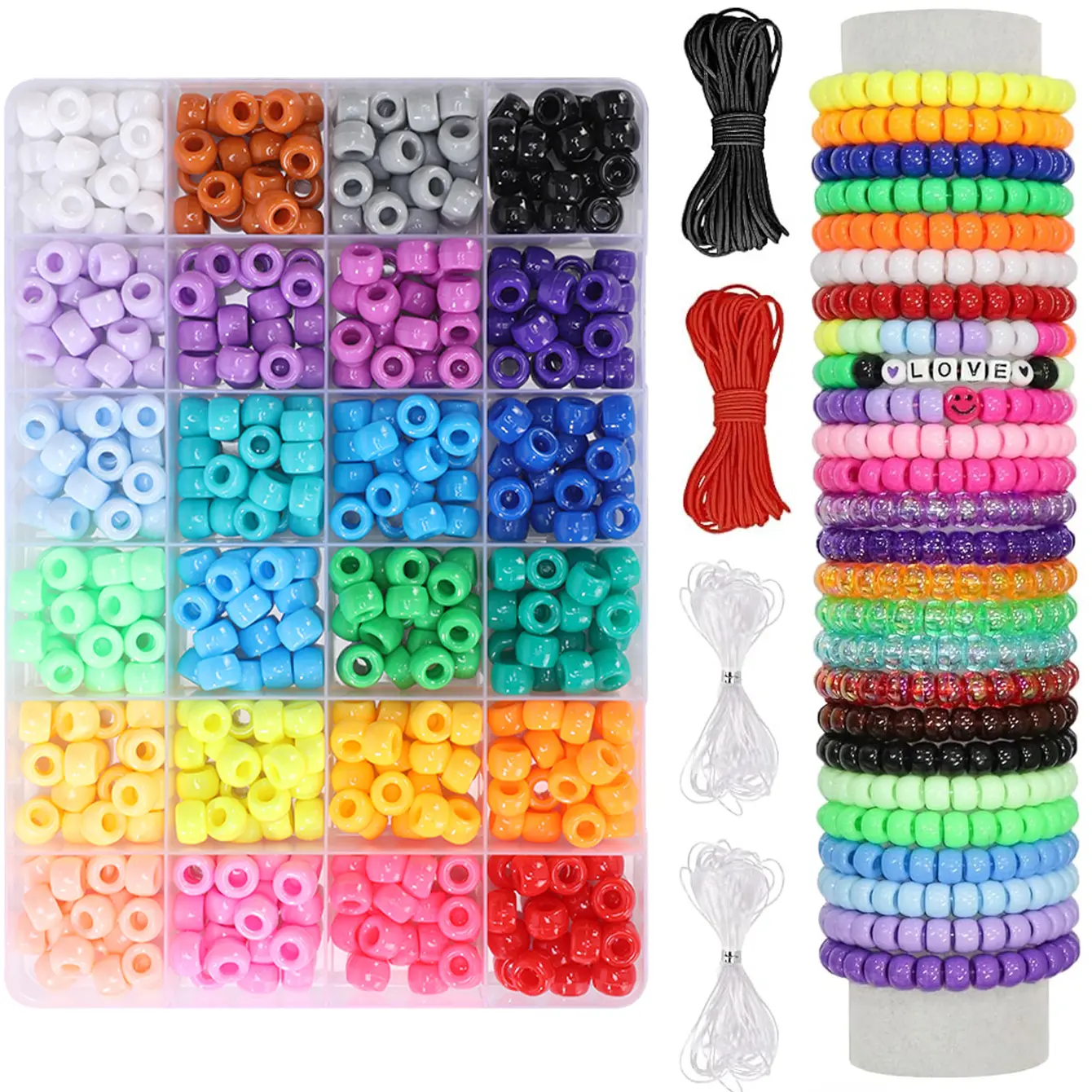 480pcs pony Bracelet Kit, Letter Beads Box Set, Handmade DIY Accessories, Craft Supplies for Jewelry Making, DIY Mix Beads, Diy Beads Assortment, DIY Beading Accessories, Bead Kits