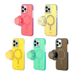 Luxury Magnetic Protective Phone Case For iPhone 17 16 15  Pro Max 13 14 For Magsafe Wireless Charging Laser Aurora Protection Cover Holder Accessories