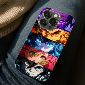 Demon Slayer Eyes Collage Phone Case, Anime Hashira Pillars Aesthetic Phone Cover, Stylish Otaku Manga Gift Protective Case
