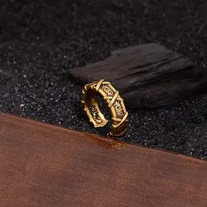 Fashionable creative simple cross pattern ring retro distressed punk hip-hop jewelry