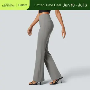 【Creator’s Pick】Halara Flex High Waisted Back Side Pocket Slight Flare Work Pants#TikTokShopSpringGlowUp