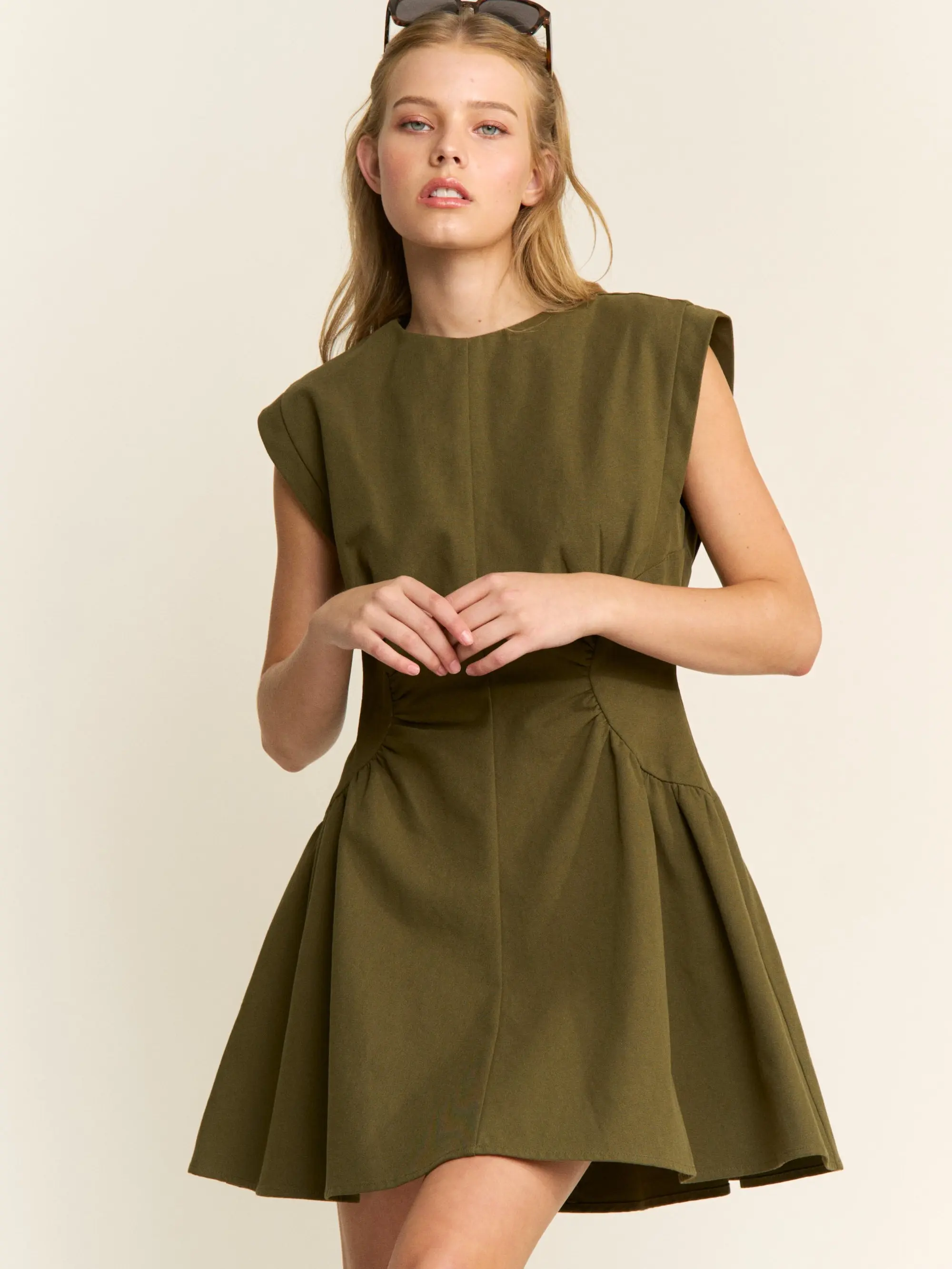 Women's Lady's Minimalist Casual Sleeveless Cotton Stella Mini Dress