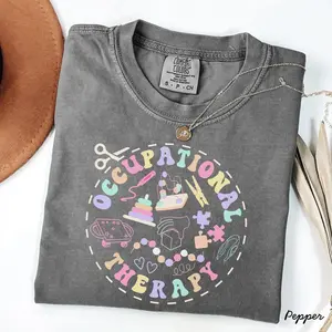 Comfort Colors Occupational Therapy T-shirt COTA OT Gift Retro Therapist Graphic Tee For Women Cute Medical Occupational Therapy Shirt