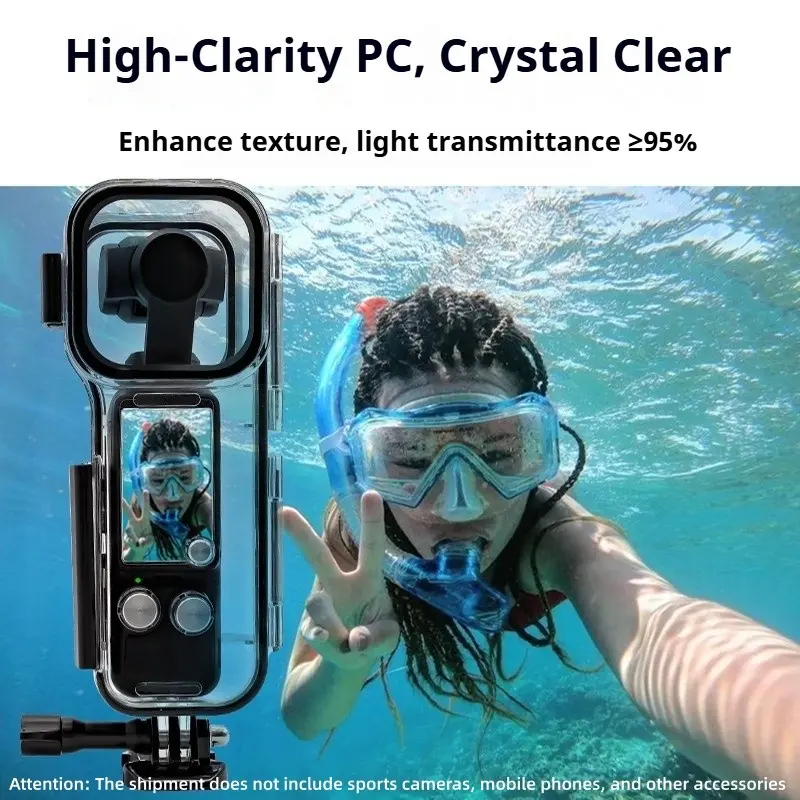 Waterproof Handheld Case for Dji Osmo Pocket 3, Underwater Diving Protection Shell, Sports Action Camera Diving Accessories, Camera Accessories for Photography, Optimal Secure and Durable Design, Enhance Texture, Clear, Light Transmittance Gear