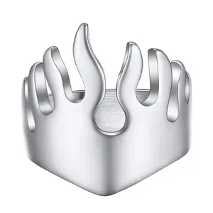 PROSTEEL Wildfire Ring Stainless Steel Novelty Cool Flame Rings Jewelry Unisex For Men Women with Gift Box