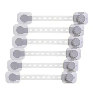 Twist ’N Lock® Multi-Purpose Adjusta-Latch- 6 pack, White / Grey