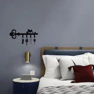 Sweet Home Letter Design Key Holder, Wall Mounted Key Rack with Screws & Anchors, Home Decor for Living Room Bedroom Hotel Dormitory, Shelves