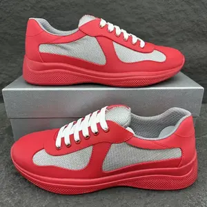 Men's and women's multiple colors luxury americas cup trainers casual New Fabric Soft rubber sports shoes size 35-47 athletic matte leather Linea Rossa Voyage Running shoes