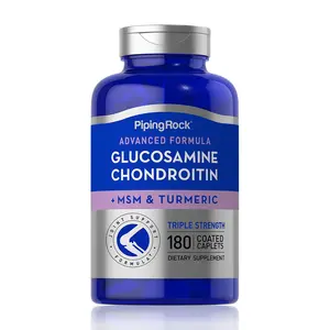 Piping Rock Glucosamine Chondroitin Turmeric MSM | 180 Caplets | Triple Strength | Advanced Supplement | Non-GMO, Gluten Free